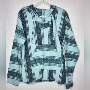 Molina Made in Mexico Shaggy Hipster Weed Hemp like woven  knit kangaroo pocket